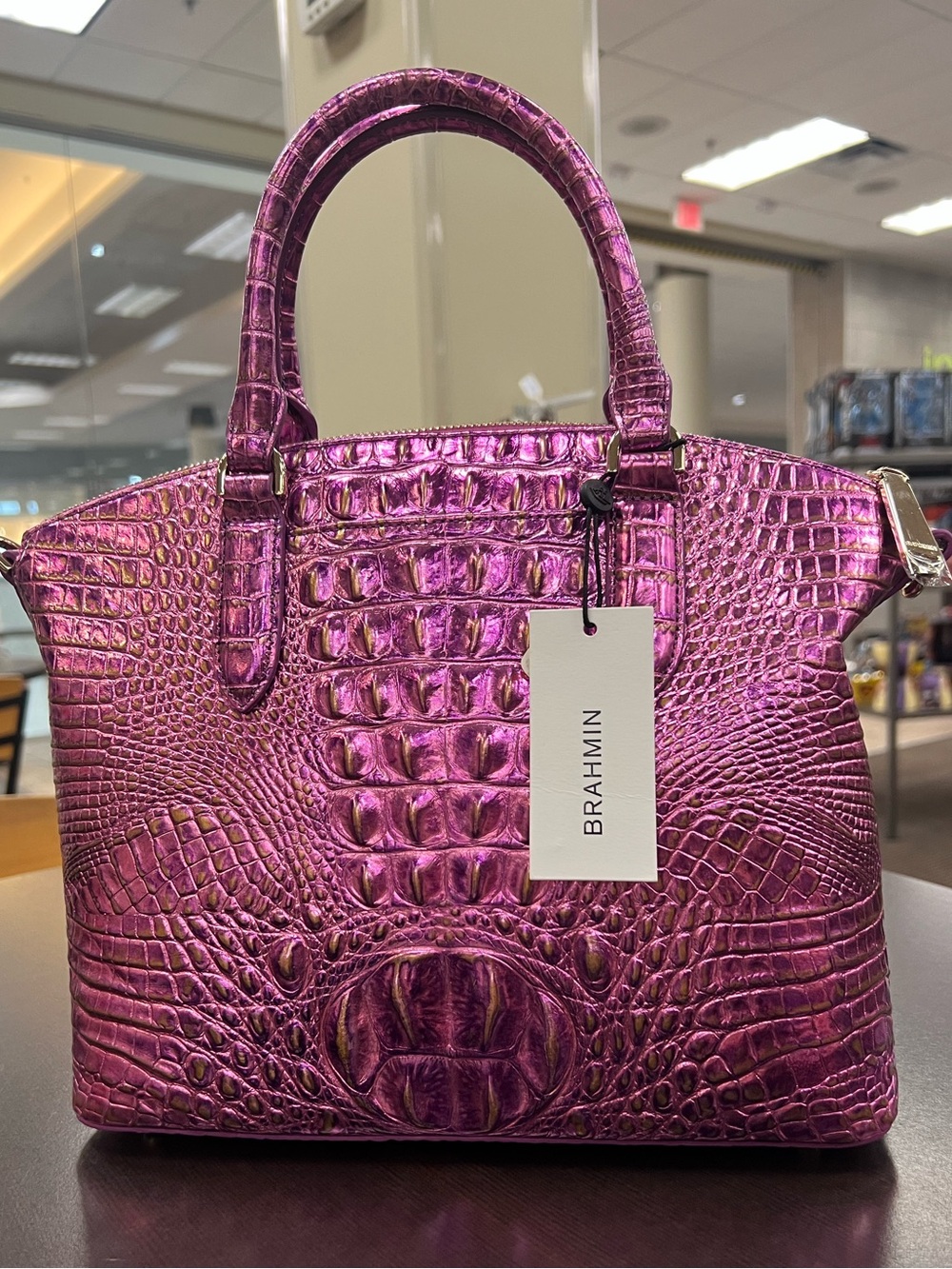 Brahmin Large Duxbury Satchel Bag Opera Melbourne Iridescent Leather $315 Retail - Picture 3 of 11